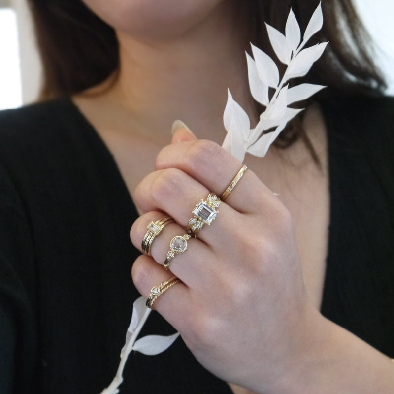 'Feathered Wing of Leaves' Gold Diamond Ring