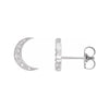 Crescent Moon Diamond Stud Earrings