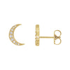 Crescent Moon Diamond Stud Earrings