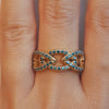 A Set of Blue diamond Crown Stacking Bands - LEL JEWELRY