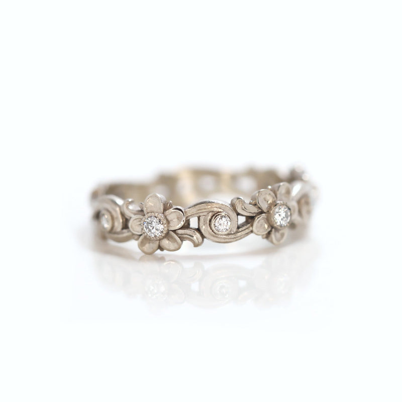 Forget Me Not Diamond Flower Ring