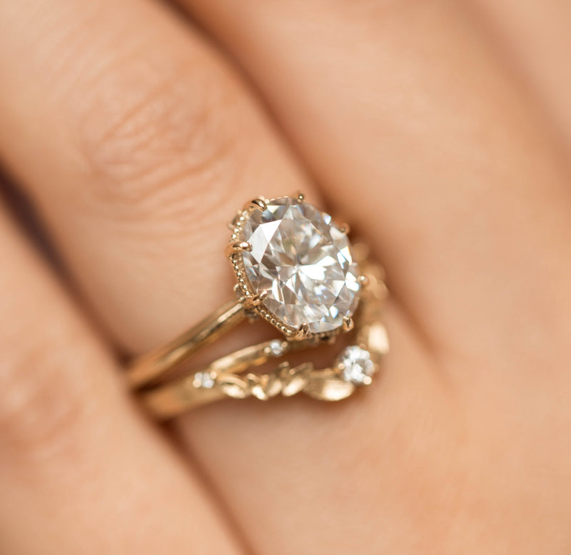 Jasmine Oval Diamond Engagement Ring Hidden Diamonds
