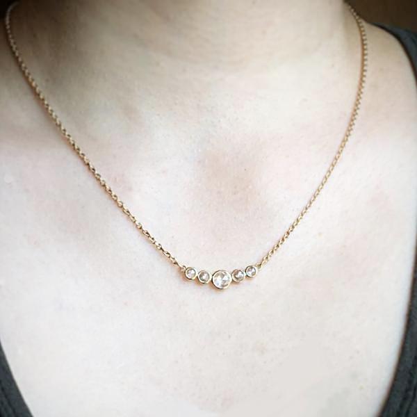 Five Rose cut Diamond Necklace - LEL JEWELRY