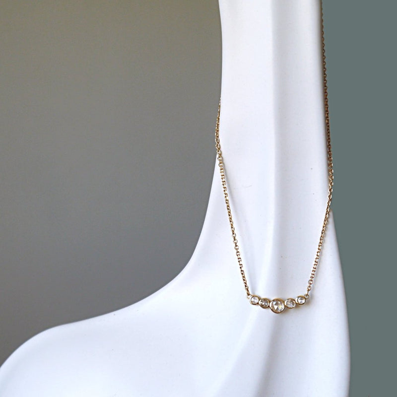 Five Rose cut Diamond Necklace - LEL JEWELRY