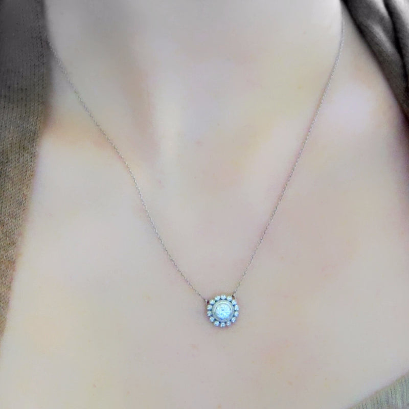 Platinum Flower Diamond Necklace - LEL JEWELRY