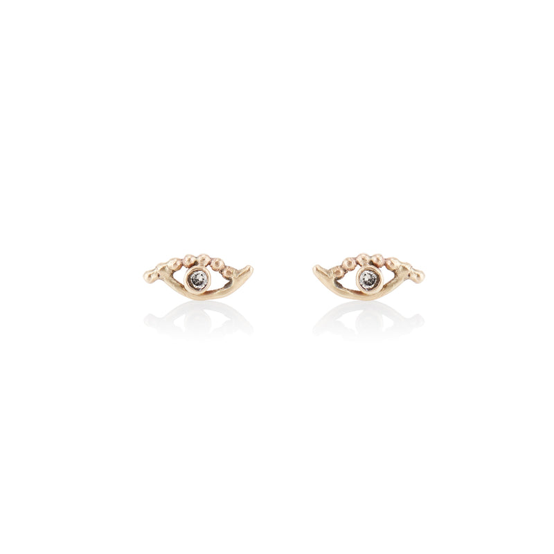 'Golden eye' beaded stud earrings - LEL JEWELRY