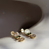Half Moon Diamond and Emerald Dangle Earrings