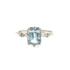 'Heather' Blue Topaz and Diamond Leaf Ring