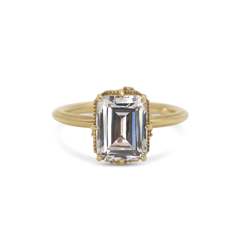 Jasmine Emerald cut Engagement Ring Hidden Diamonds