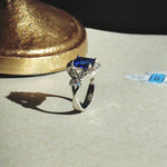 Blue Sapphire Diamond Custom Ring