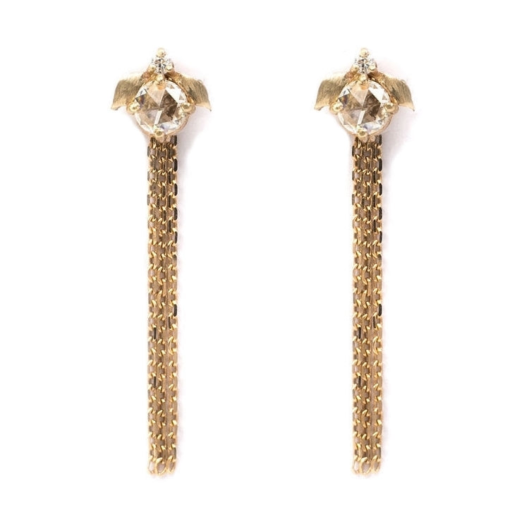 Laurel Rose Cut Stud Earrings
