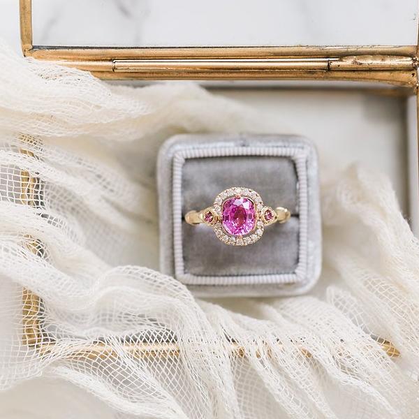 Rose Vine Natural 2.03ct Pink Sapphire Diamond Ring