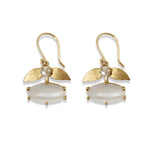 Moonstone Laurel Gold Dangle Earrings