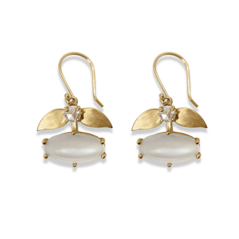 Moonstone Laurel Gold Earrings