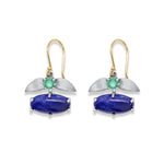 Laurel Lapis and Emerald Dangle Earrings