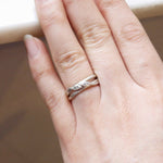 Leaf Wrap Double Diamond Ring Silver