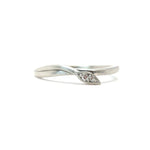 Leaf Wrap Double Diamond Ring Silver