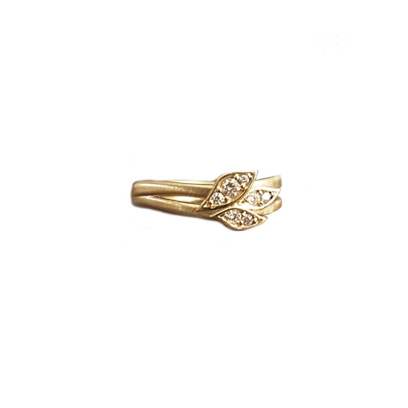 Leaf and Branch Diamond Gold Ring