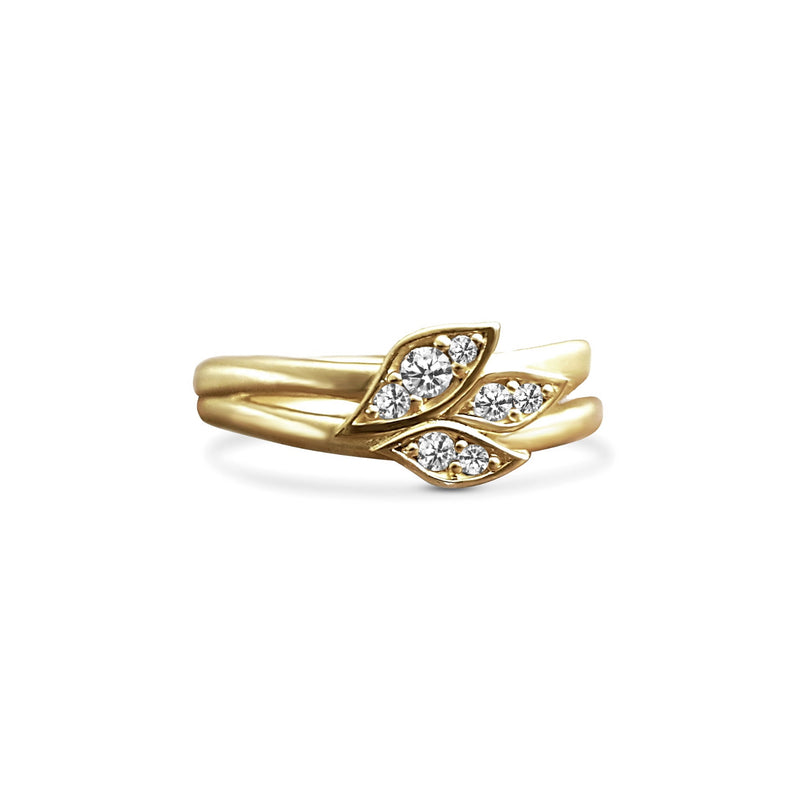 Leaf and Branch Diamond Gold Ring