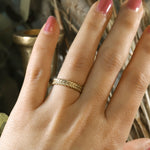 Wheat Eternity Band worn hand by Ellie Lee Fine Jewelry