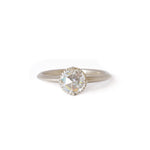 Marigold Solitaire Rose Cut Moissanite Ring Size 6