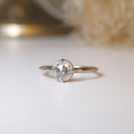 Marigold Solitaire Rose Cut Moissanite Ring Size 4.5-7