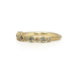 Marigold pod sapphire and champagne diamond ring side view ELFJ