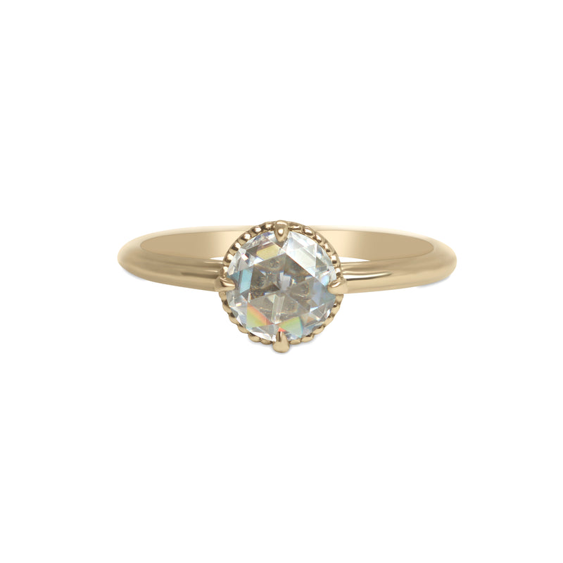 Marigold Solitaire Rose Cut Moissanite Ring