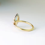 Posy Marquise Light Blue Green Sapphire Halo Ring Size 6