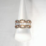 A Set of Blue diamond Crown Stacking Bands - LEL JEWELRY