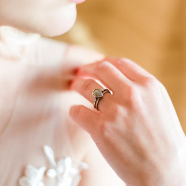 Mia Gray Rose Cut Pear Diamond Ring