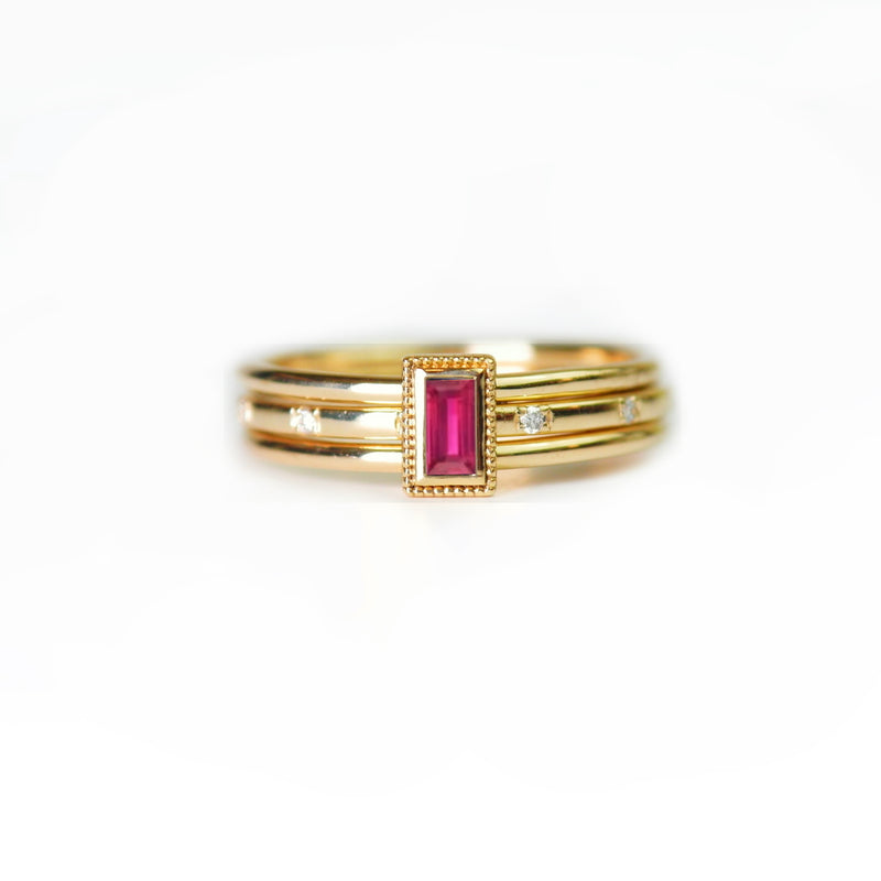 Starstruck Ruby Baguette Diamond Band