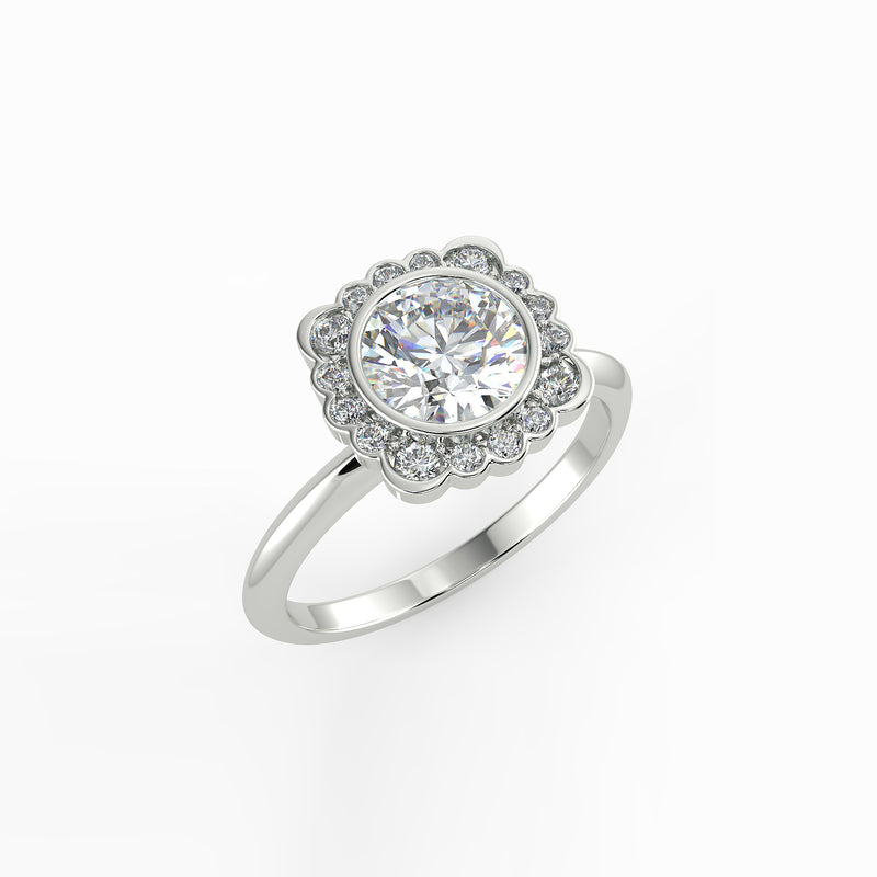 Flora Halo Diamond Ring Setting