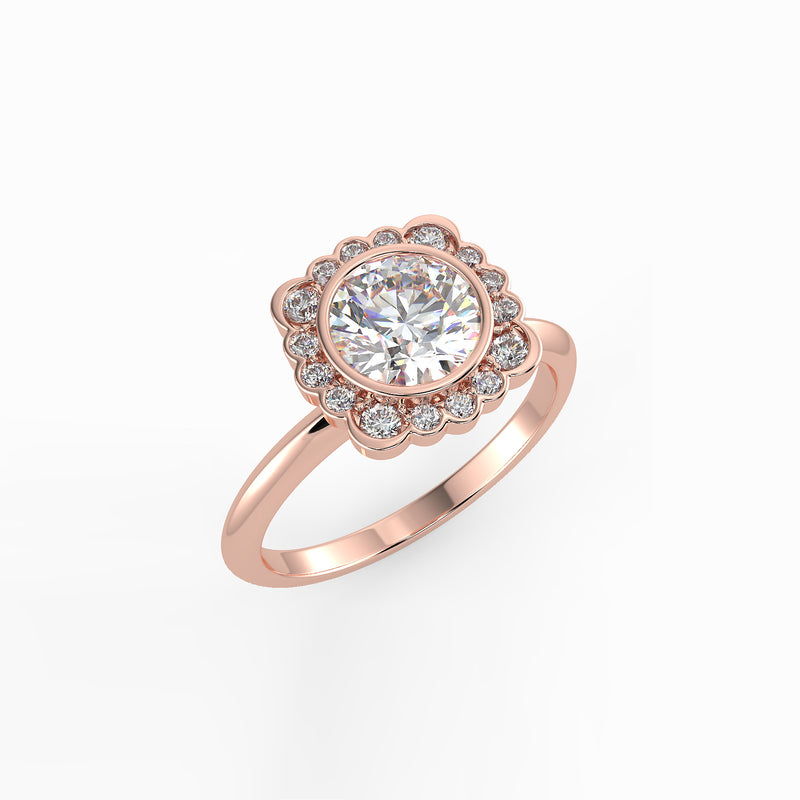 Flora Halo Diamond Ring Setting