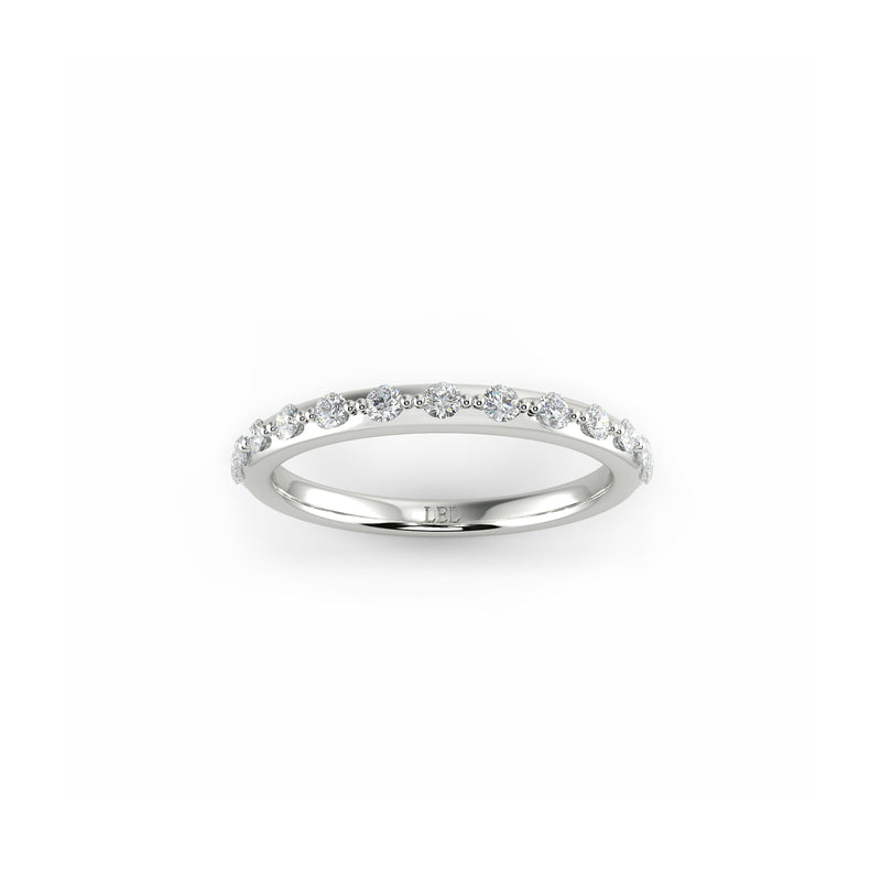 Belle Round Diamond Shared Beaded Ring