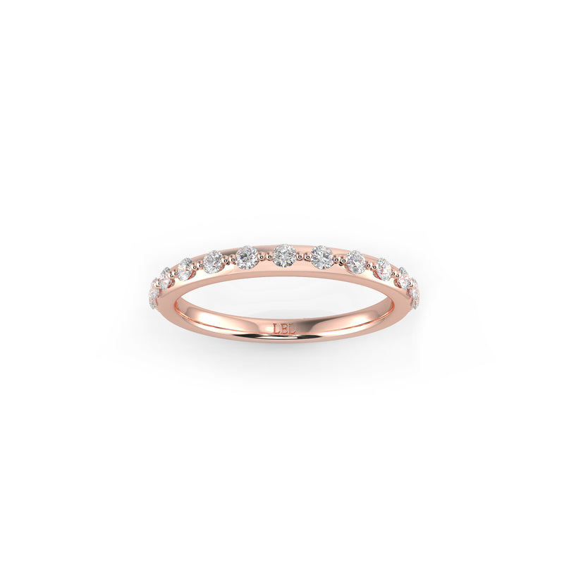 Belle Round Diamond Shared Beaded Ring