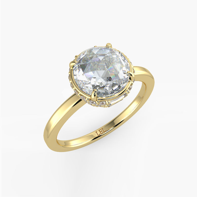 Pave Deco Rose Cut Diamond Ring