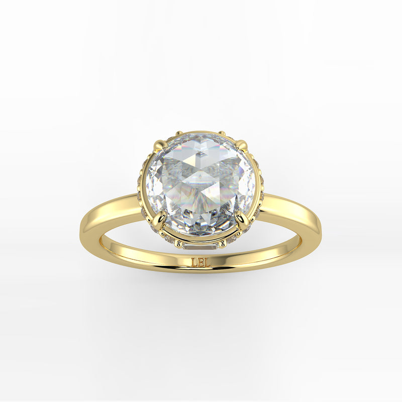 Pave Deco Rose Cut Diamond Ring