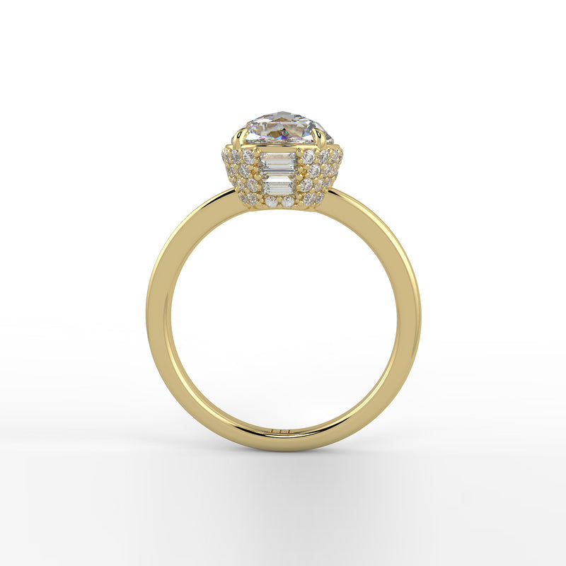 Pave Deco Rose Cut Diamond Ring