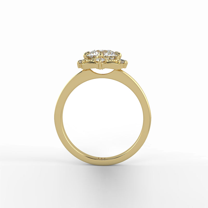Laurel Baguette Diamond Halo Ring