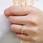 Rose Vine Rose Cut Yellow Gold Ring