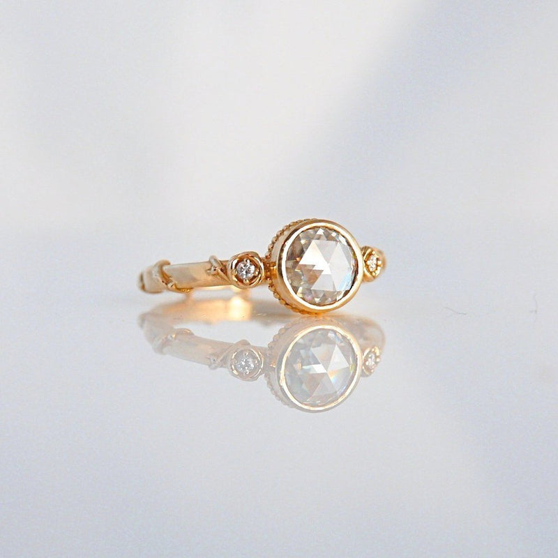 'Rose Vine' Rose Cut Diamond Rose gold Ring - LEL JEWELRY