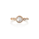 Rose Vine Rose cut moissanite ring in rose gold