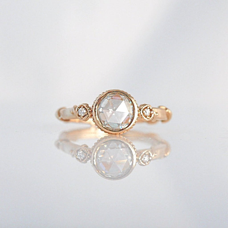 'Rose Vine' Rose Cut Diamond Rose gold Ring - LEL JEWELRY