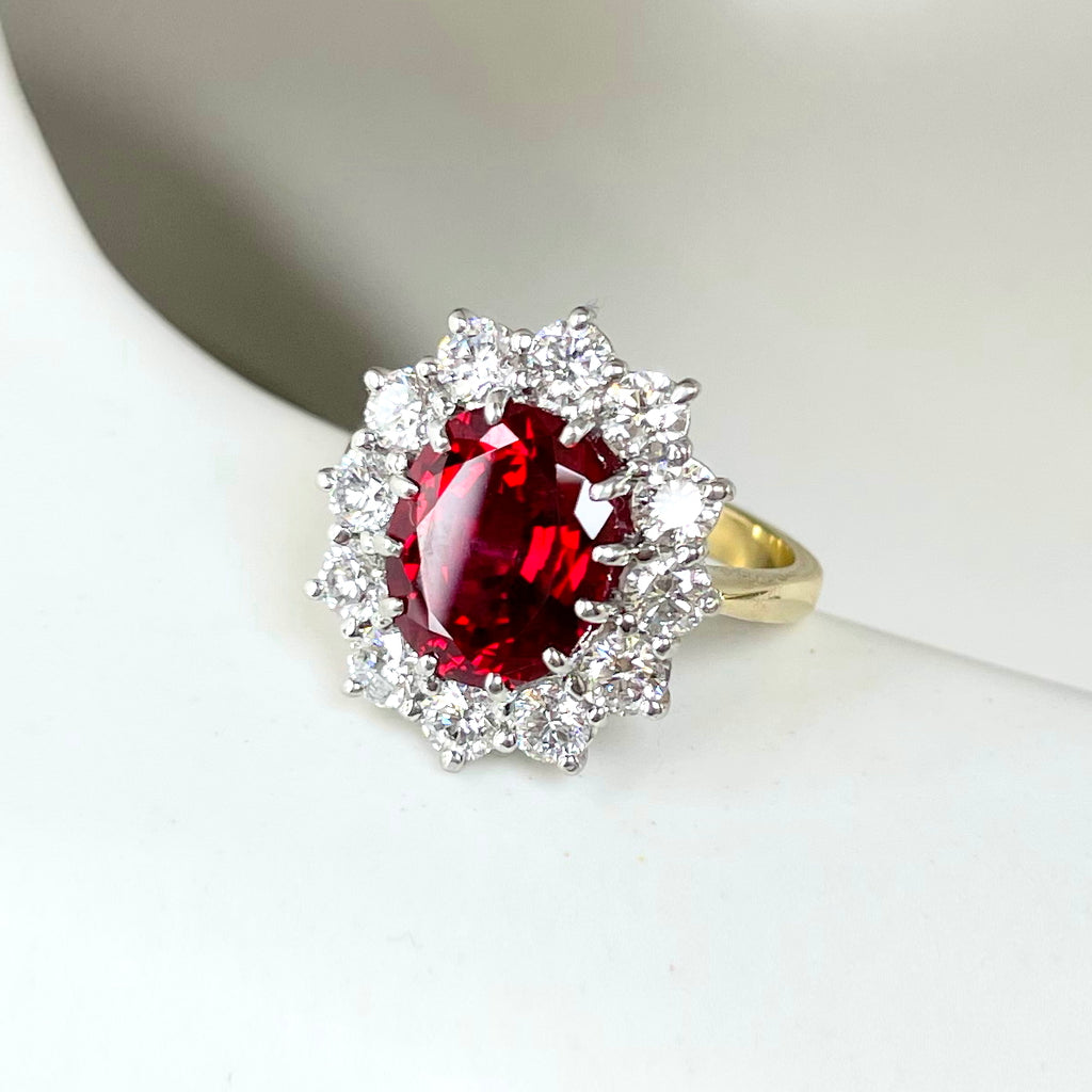 Oval Ruby Diamond Halo Ring – Ellie Lee Fine Jewelry