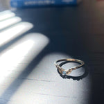 Bay Leaf Curved Montana Sapphire Band Size 6