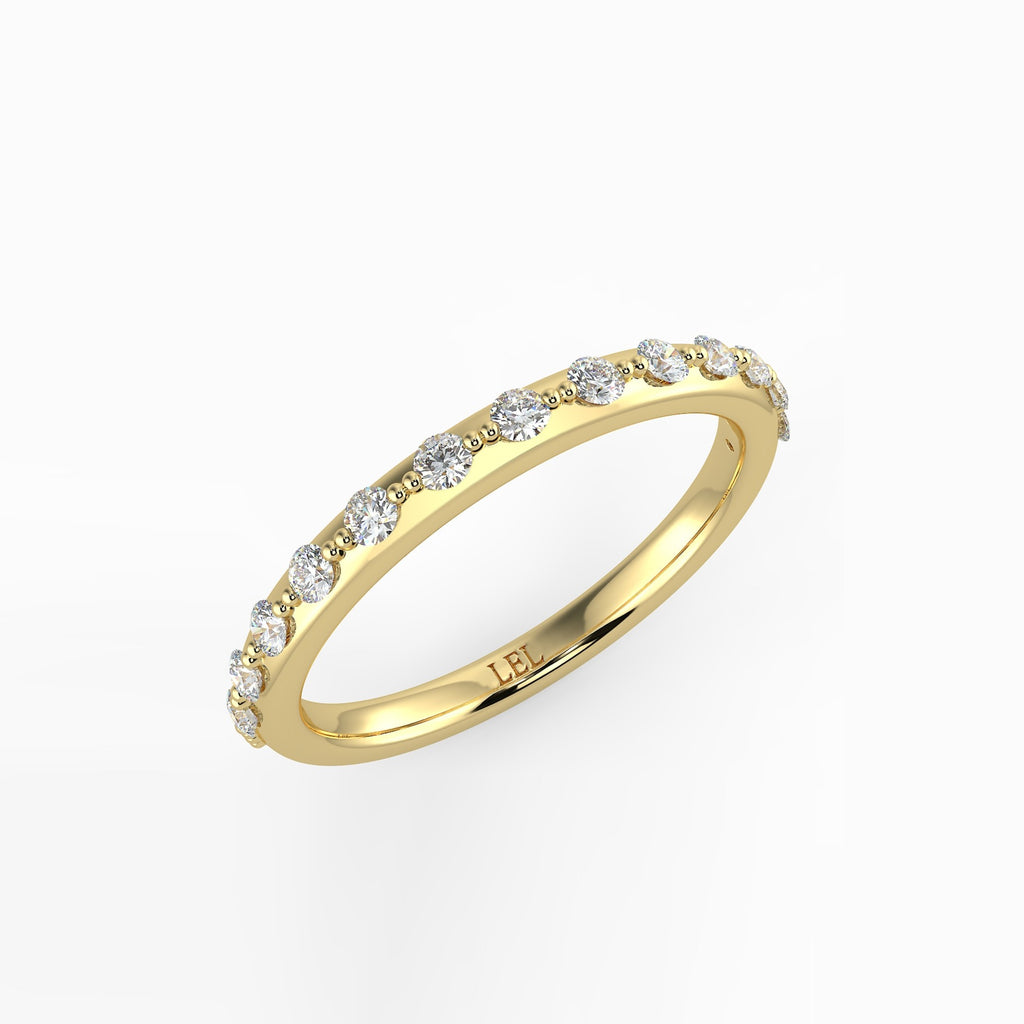 Belle Round Diamond Shared Beaded Ring
