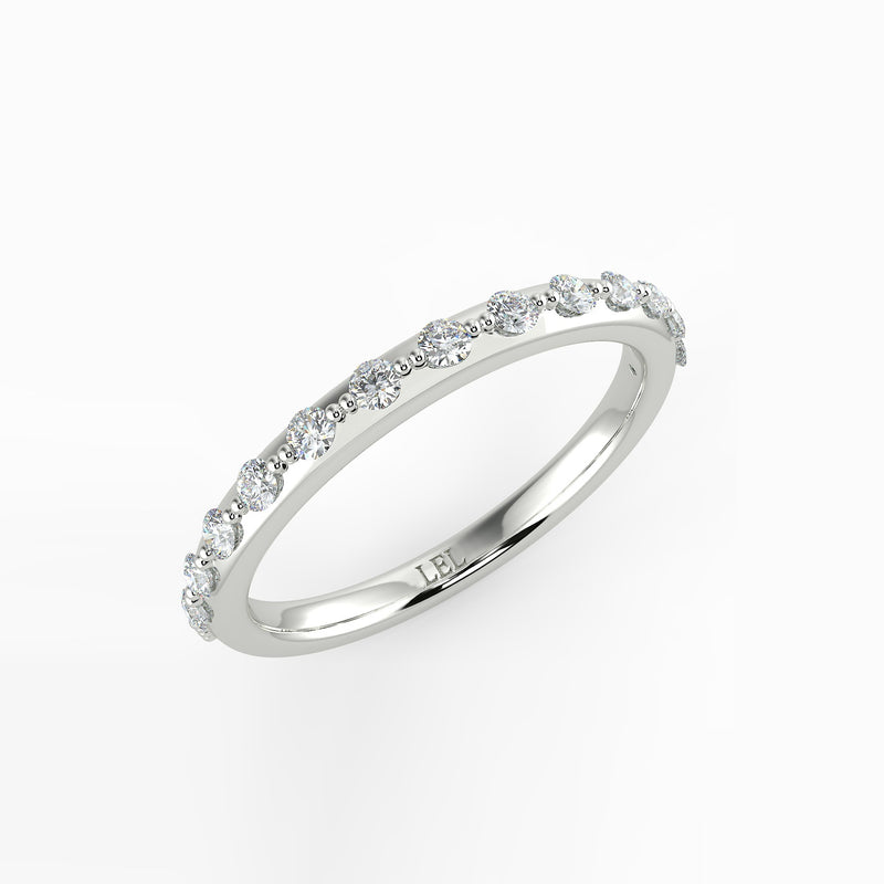 Belle Round Diamond Shared Beaded Ring