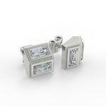 Deco Mirror Baguette Moissanite Stud Earrings