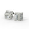 Deco Mirror Baguette Moissanite Stud Earrings